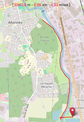 randonnée pmr 6.96 km Gèmerie Arnage